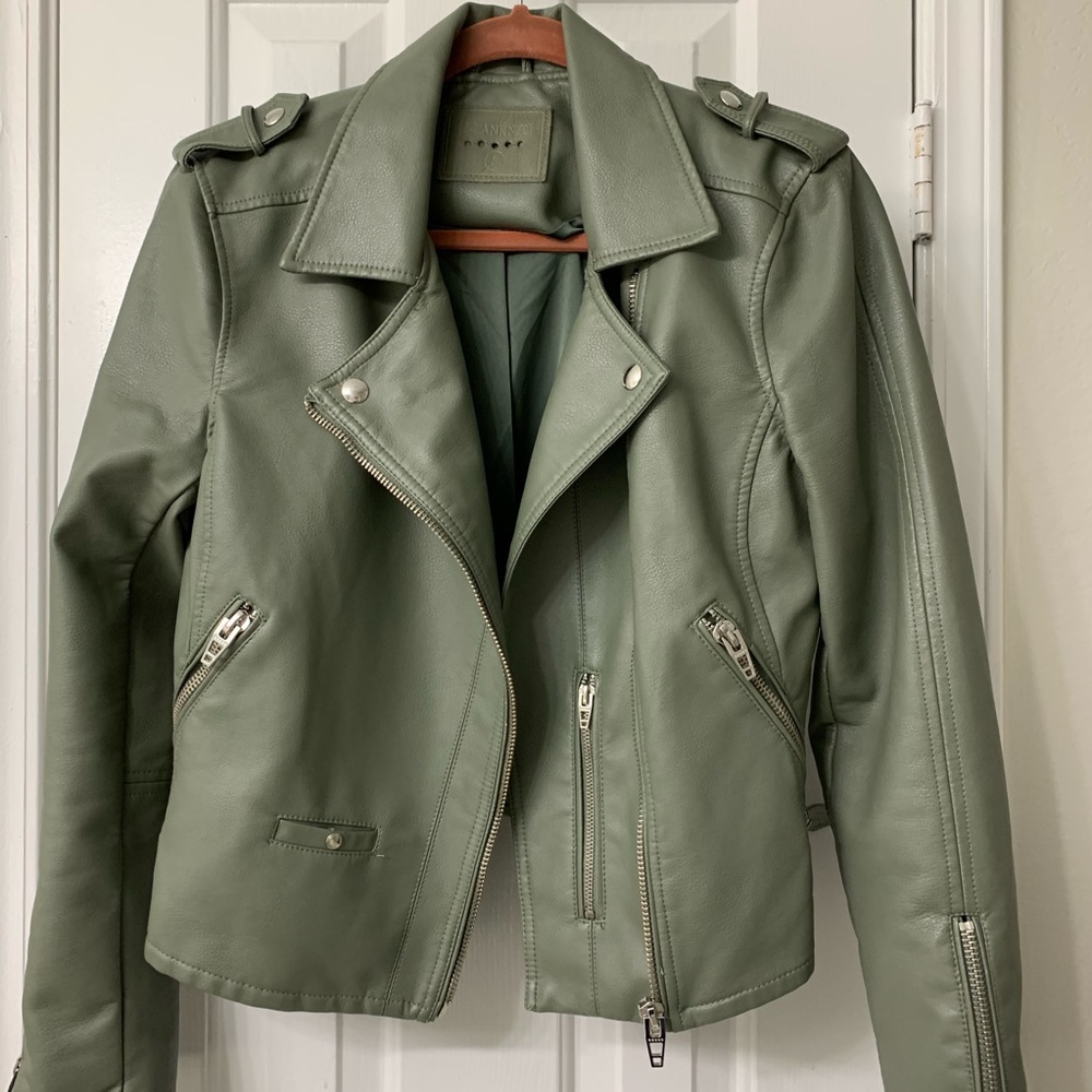 Ladies green motorcycle jacket